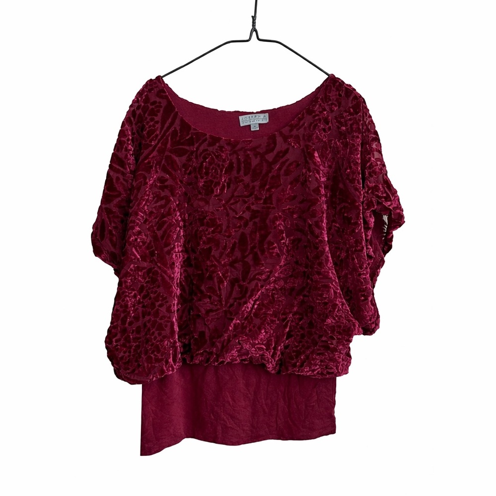 Joseph A Deep Red Textured Blouse
